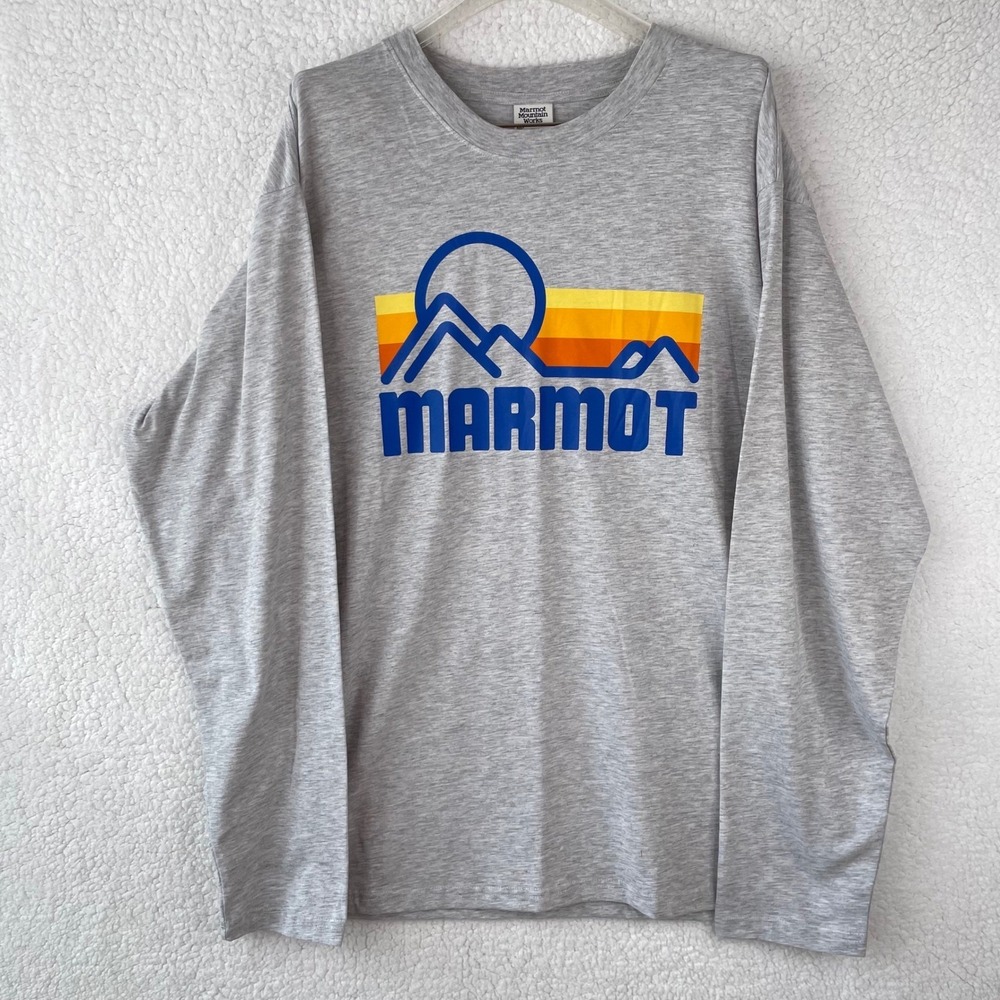 Marmot Mens CSTL TEE LS Long Sleeve Graphic Shirt Gray XXL Super Soft NWT
